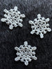Vintage Decorative Metallic Silver Applique Snowflake Patch #5050