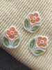 Vintage Orange See Through Flower Embroidered Applique Patch #5051