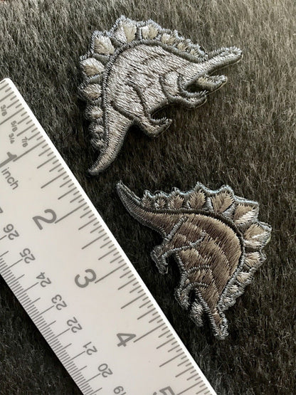 Vintage Iron-on Grey Dinosaur Applique Patch #5052