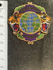 Vintage Metallic Gold Tiger Globe Purpe Embroidered Iron-on Applique Patch #5053