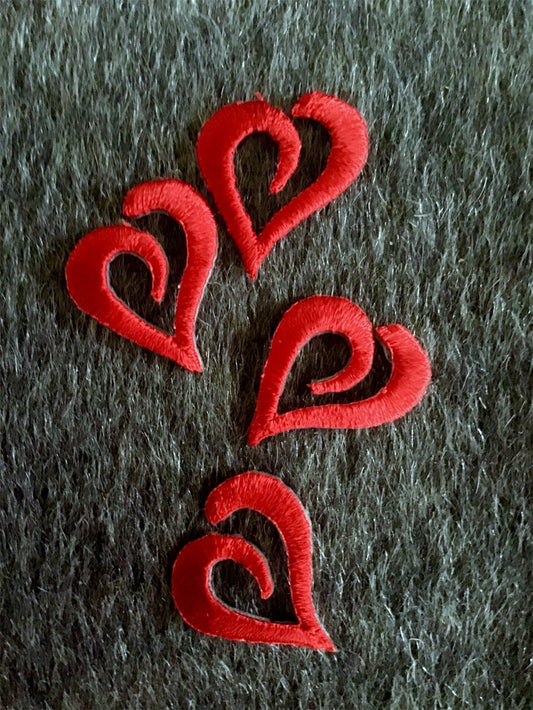 Vintage Iron-on Red Heart Embroidery Decorative Love Patch #5056