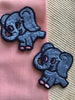 Pink Blue Elephant Embroidery Vintage Decorative Patch #5059