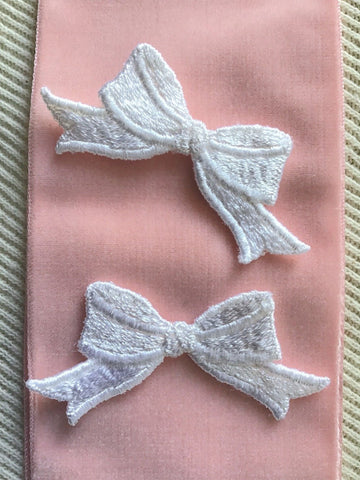 Decorative White Bow Vintage Applique Patches #5060 