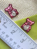 Burgundy Pink White Vintage Teddy Bear Decorative Applique Patch #5063