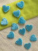 Vintage Embroidered Light Blue Iron-on Heart Decorative Patches #5064