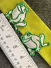 Decorative Vintage White Green Embroidered Frog Applique Patch #5067