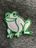 Decorative Vintage White Green Embroidered Frog Applique Patch #5067