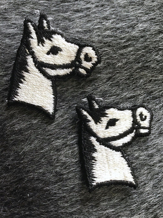 Vintage Black White Embroidery Horse Decorative Sewing Patch #5068