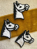 Vintage Black White Embroidery Horse Decorative Sewing Patch #5068