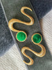 Metallic Gold Green Decorative Embroidery Swirl Vintage Applique Patches #5069