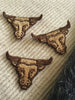 Vintage Brown Embroidered Bull Iron-on Applique Patches #5070