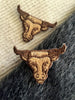 Vintage Brown Embroidered Bull Iron-on Applique Patches #5070 