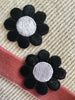 Black White Flower Vintage Decorative Applique Floral Patch #5072