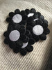 Black White Flower Vintage Decorative Applique Floral Patch #5072