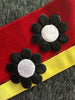 Black White Flower Vintage Decorative Applique Floral Patch #5072