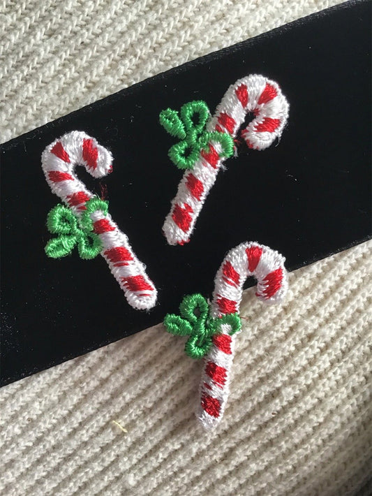 Holiday Season Candycane Vintage Decorative Patches #5073