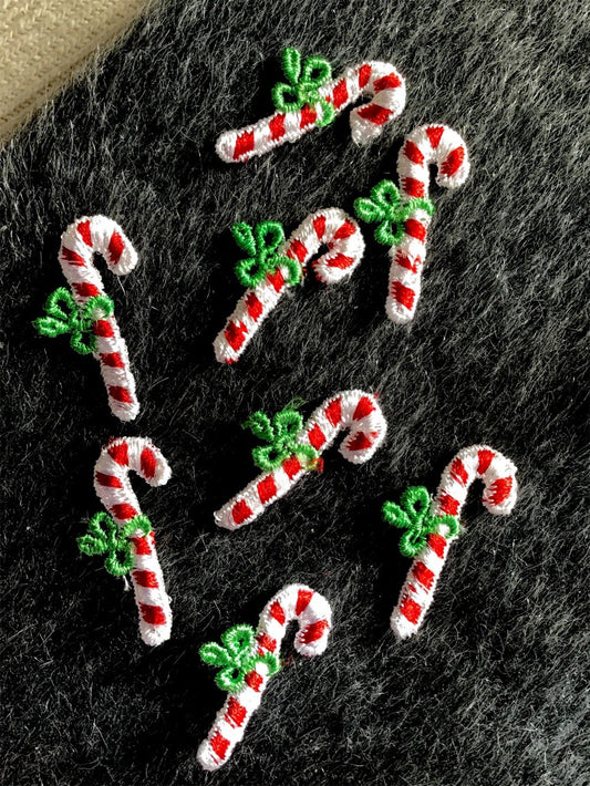 Holiday Season Candycane Vintage Decorative Patches #5073