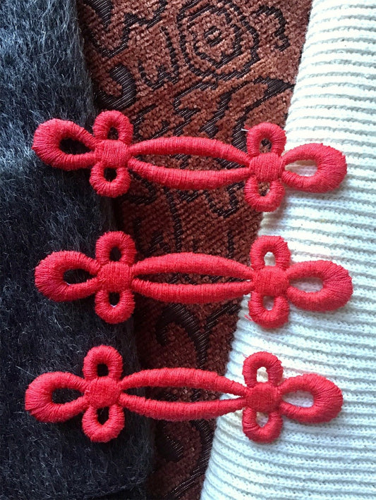 Red Frog Knot Decorative Vintage Applique Patches #5074