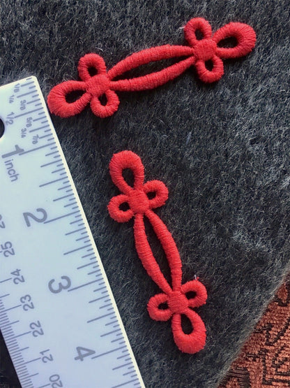 Red Frog Knot Decorative Vintage Applique Patches #5074
