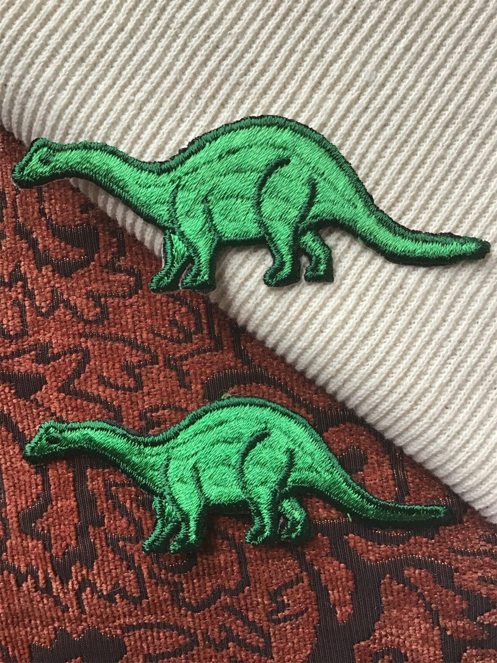 Vintage Green Dinosaur Embroidery Decorative Applique Iron-on Patches #5078