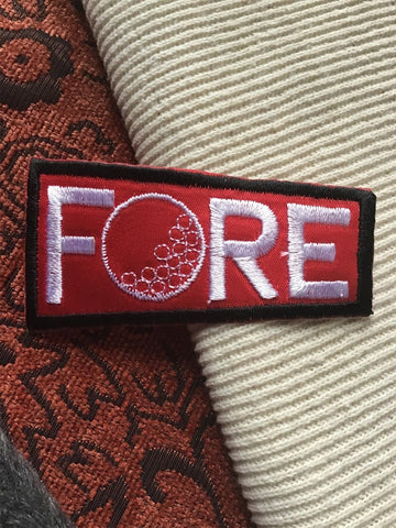 Iron-on Fore Golf Ball Red Black Decorative Vintage Applique Patch #5081