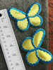 Blue Yellow Applique Vintage Butterfly Decorative Patch #5085