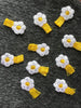 White Vintage Yellow Daisy Embroidered Decorative Floral Patch #5086