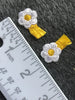 White Vintage Yellow Daisy Embroidered Decorative Floral Patch #5086