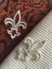 Metallic Silver Fleur-De-Lis Vintage Decorative Iron-on Embroidery Applique Patch #5088