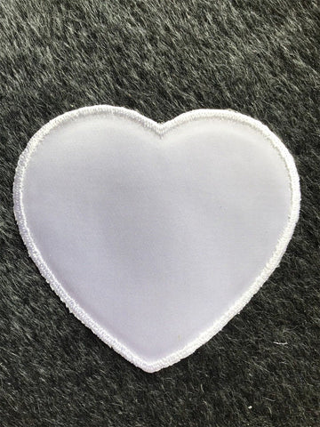 Vintage White Large Heart Decorative Embroidery Applique Patches #5094
