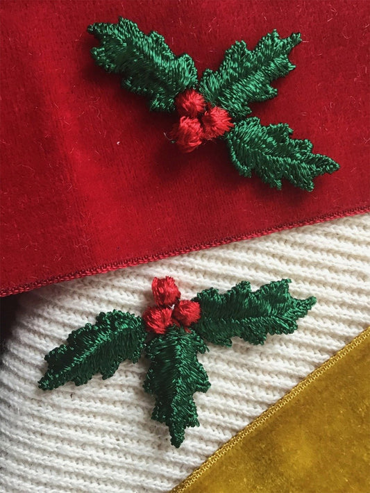 Vintage Mistletoe Holiday Season Decorative Embroidery Applique Patches #5095
