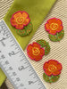 Orange Pink Yellow Vintage Decorative Flower Iron-on Embroidery Floral Applique Patches #5096