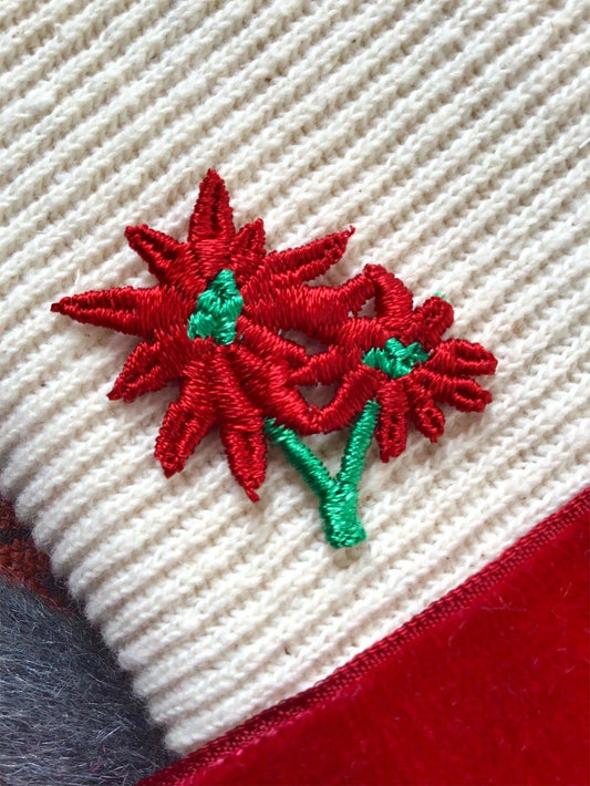 Red Green Floral Vintage Applique Decorative Flower Patches #5097 