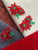Red Green Floral Vintage Applique Decorative Flower Patches #5097