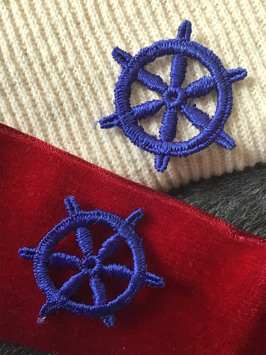 Navy Ship Wheel Decorative Embroidery Applique Sewing Vintage Patch #5100