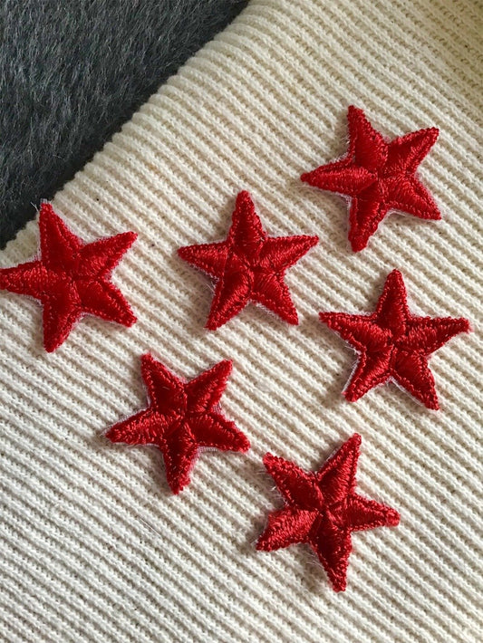 Vintage Red Star Iron-on Embroidery Applique Patches #5101