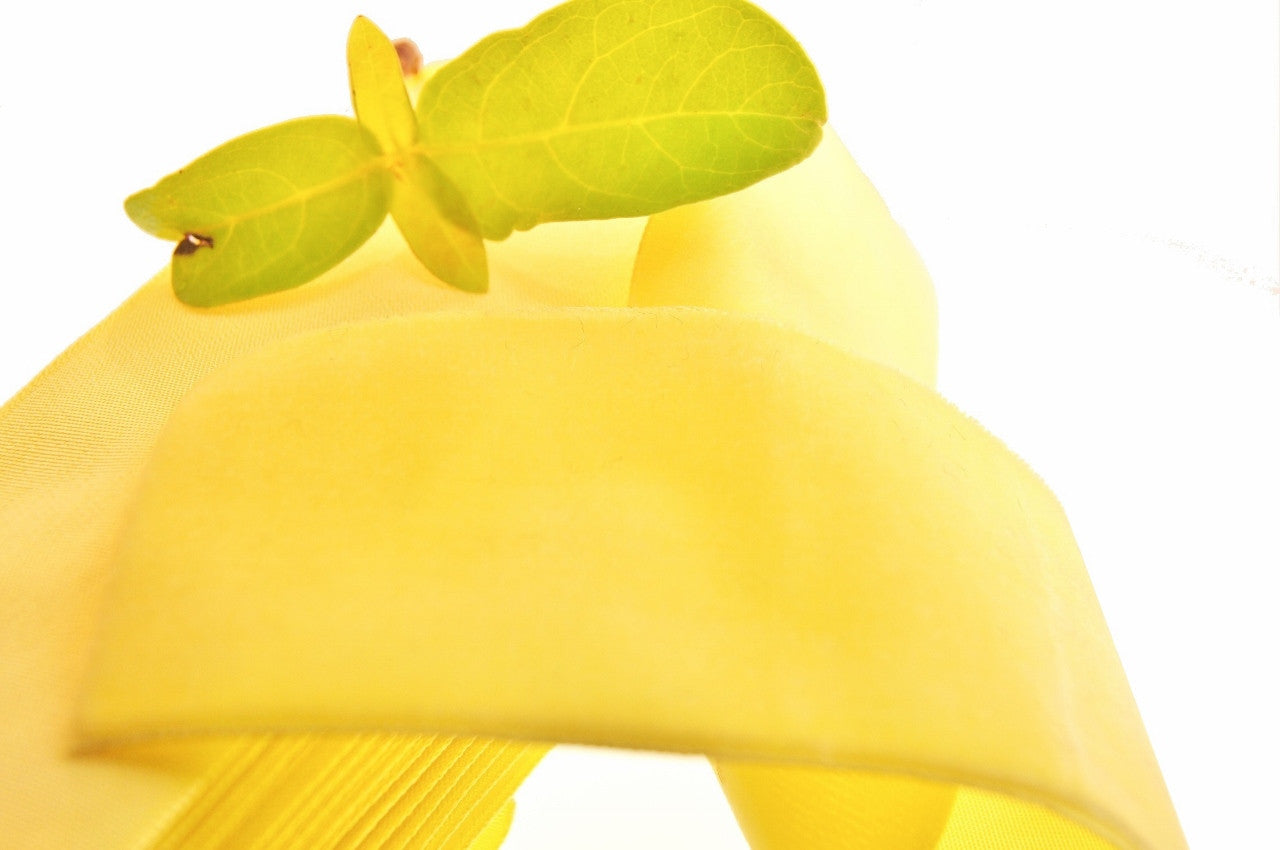 2" French Velvet Ribbon Lemon Velvet Ribbon