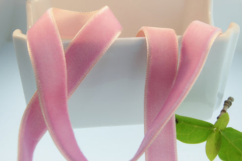 Paris PInk Velvet Ribbon Vintage from France 16mm