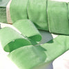 Light Lime Velvet Ribbon Vintage from France 36mm