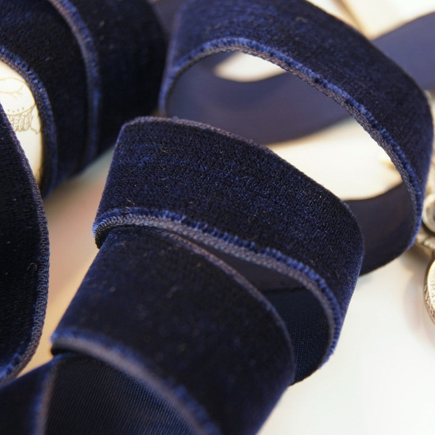 7/8" Navy French Velvet Ribbon
