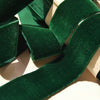 Hunter Green Velvet Ribbon Vintage from France 36mm