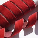 5/8" Vintage Velvet Ribbon Red French Velvet Ribbon 