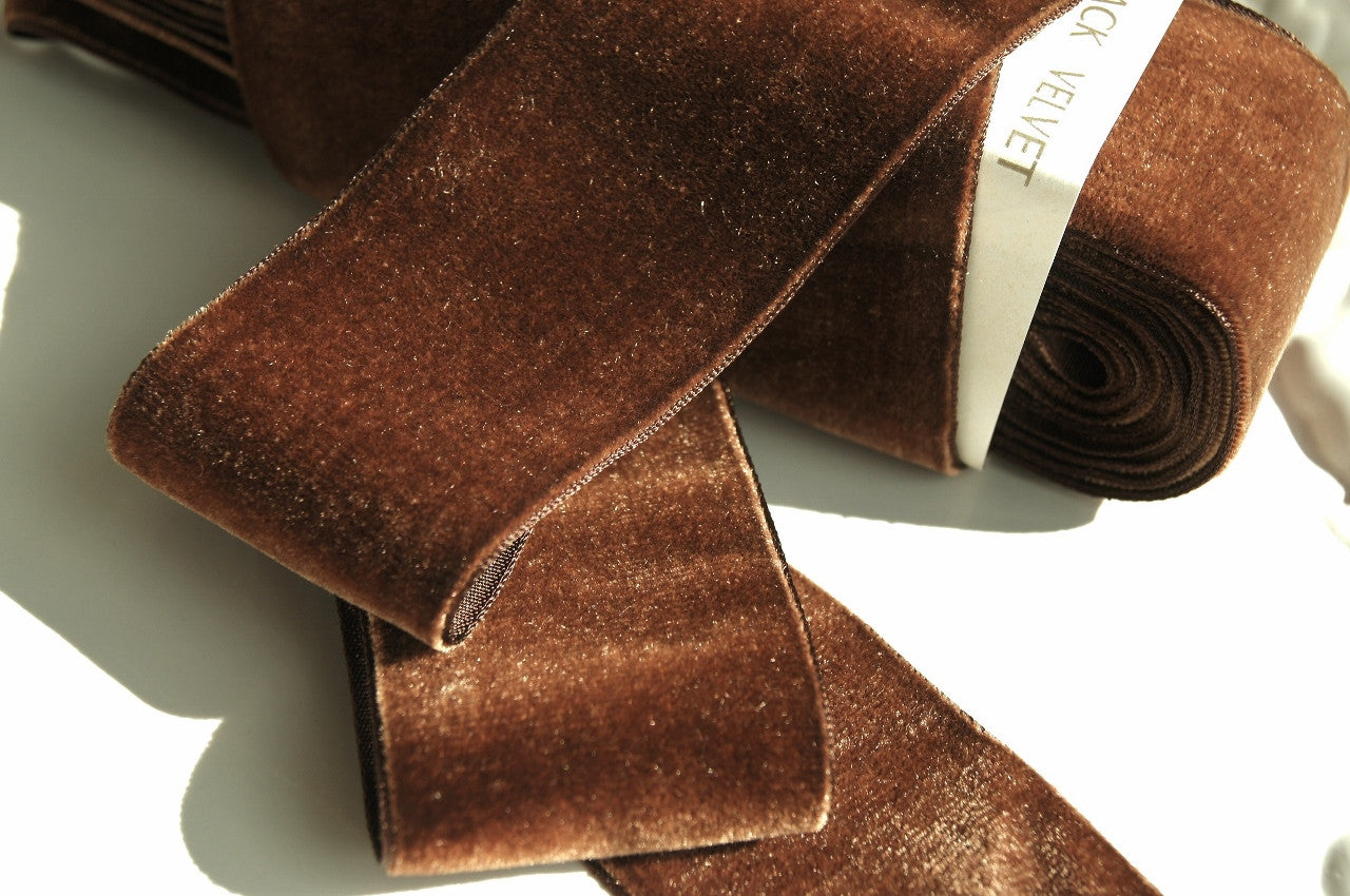 Antique Brown Velvet Ribbon Vintage from France 50mm – Lace Trim